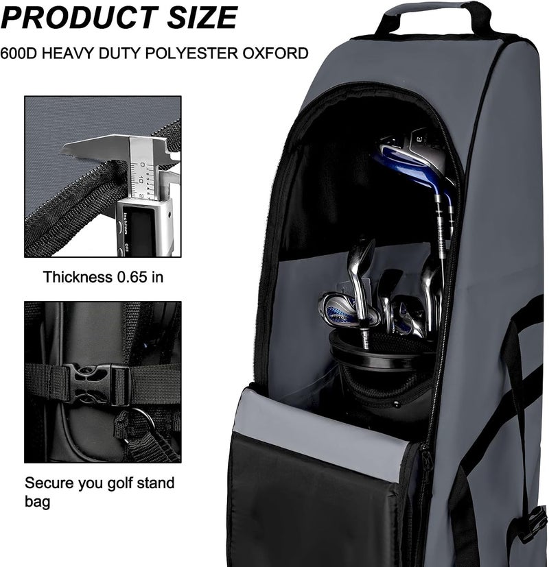 Goloni Golf Travel Bag with Wheels, Golf Travel Case for Airlines, 900D Heavy Duty Oxford Wear-Resistant Soft-Sided - Image 5
